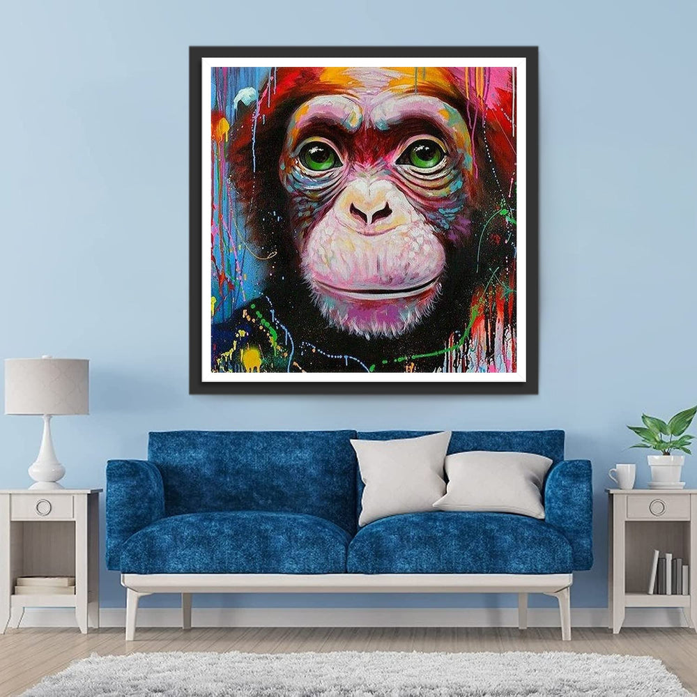 Een Beschilderde Aap Diamond Painting