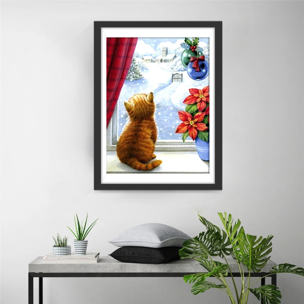 Een Blik op Winterse Kerstpracht  Diamond Painting