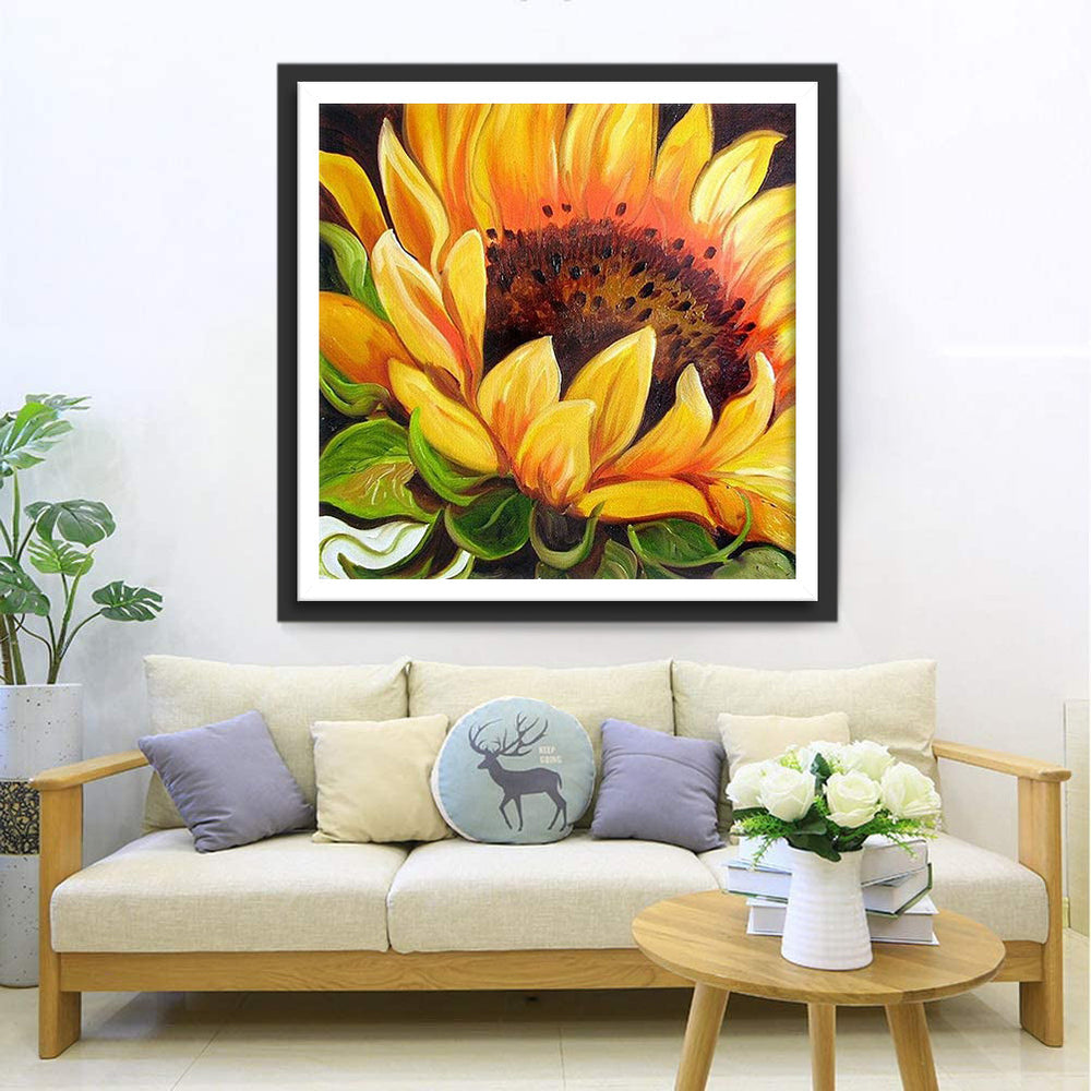 Een Bloeiende Zonnebloem Diamond Painting