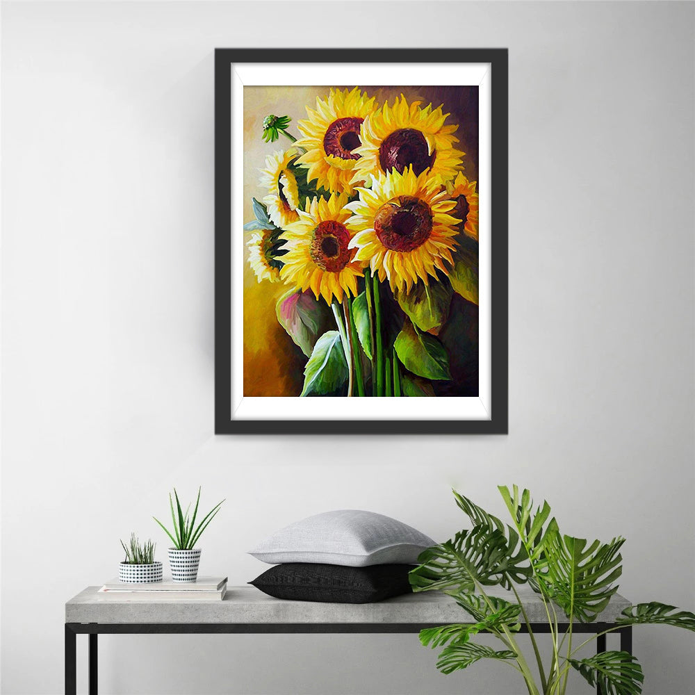 Een Boeket Zonnebloemen Diamond Painting