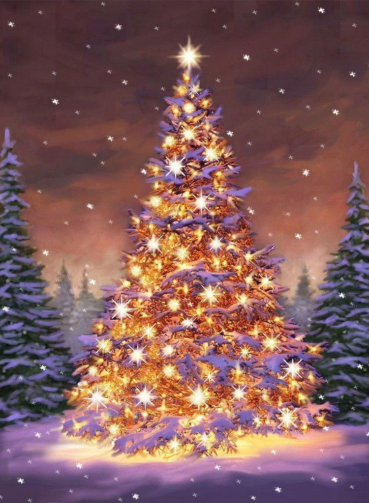 Een Boom vol Lichtjes Diamond Painting