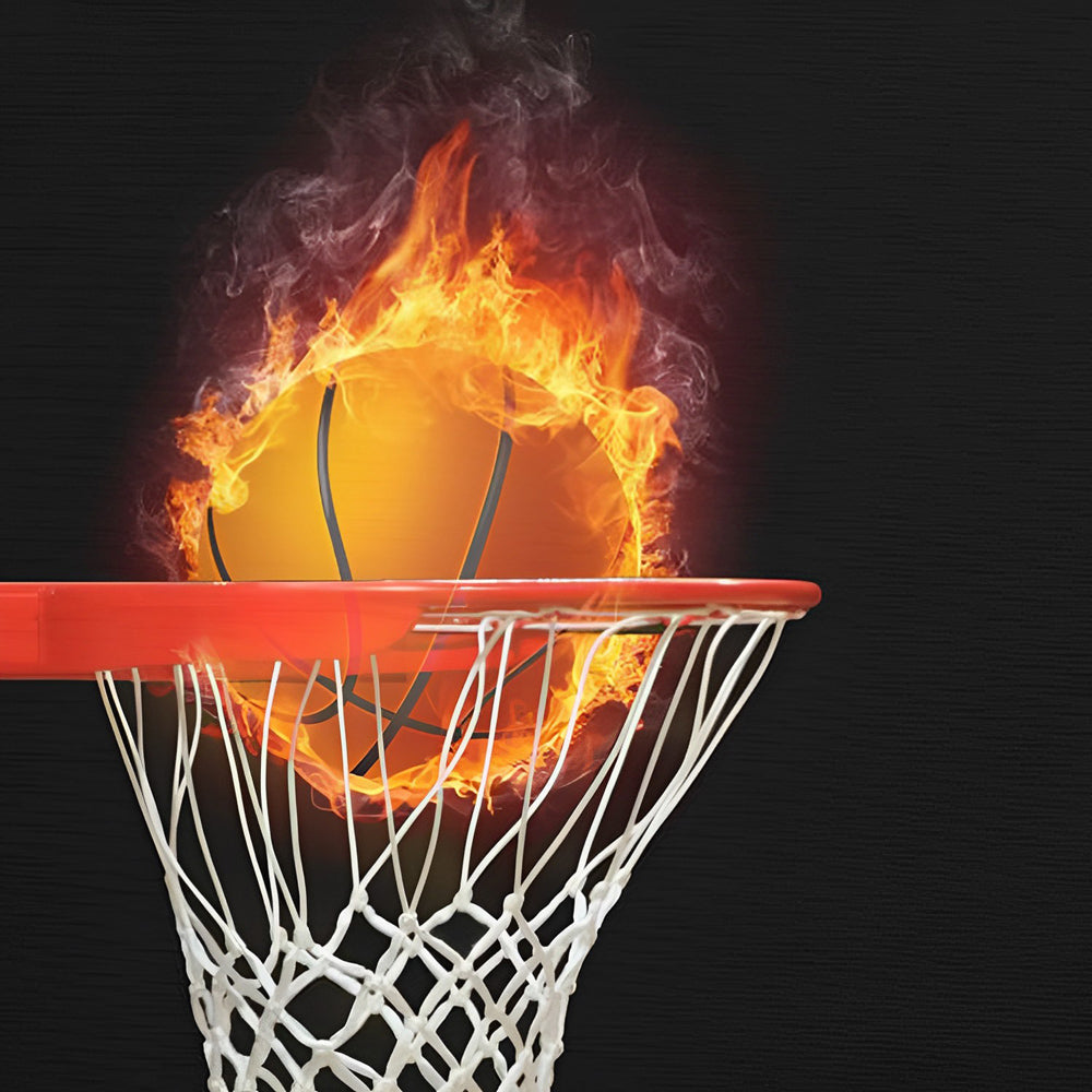 Een Brandende Basketbal door het Net Diamond Painting