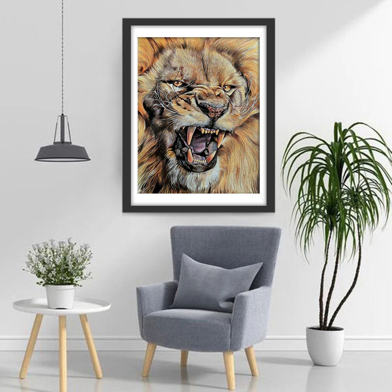 Een Brullende Leeuw Diamond Painting