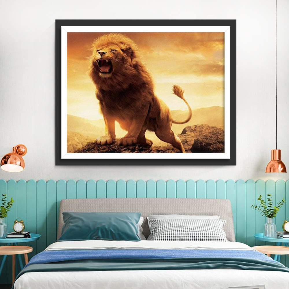 Een Brullende Leeuw Diamond Painting