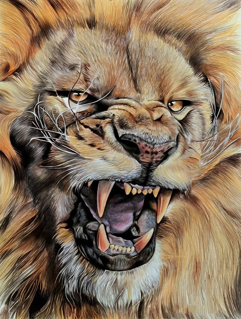 Een Brullende Leeuw Diamond Painting