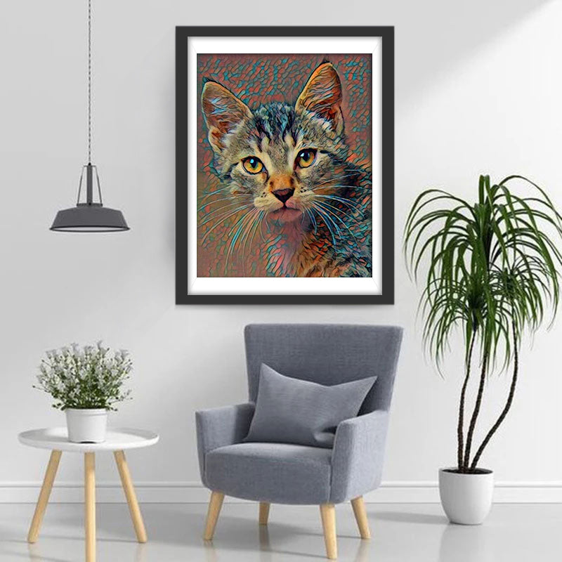Een Civetkat met Gemengde Kleuren Diamond Painting