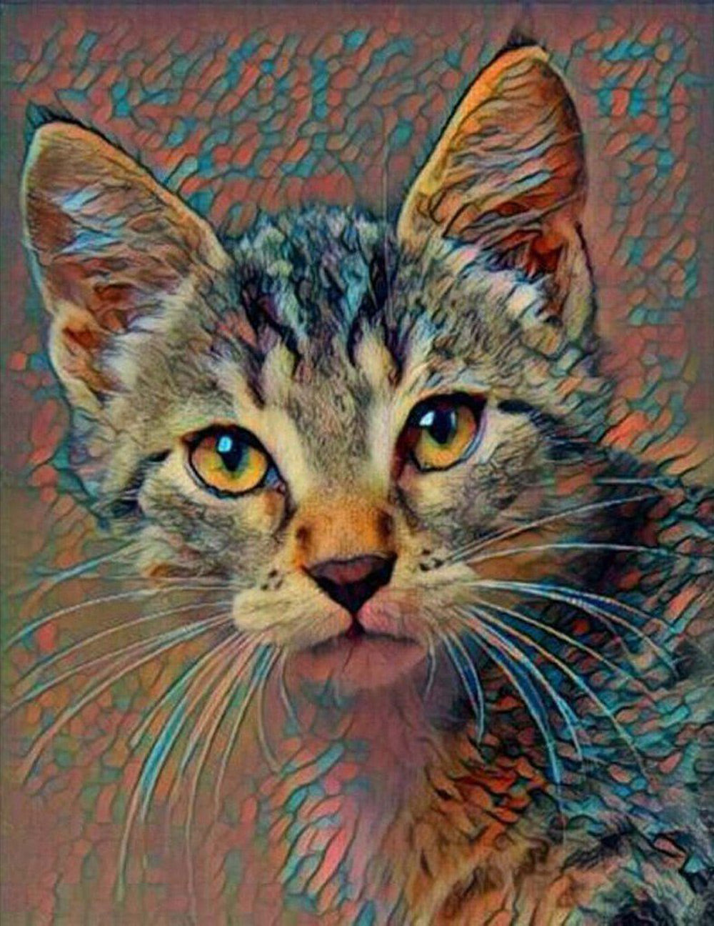 Een Civetkat met Gemengde Kleuren Diamond Painting