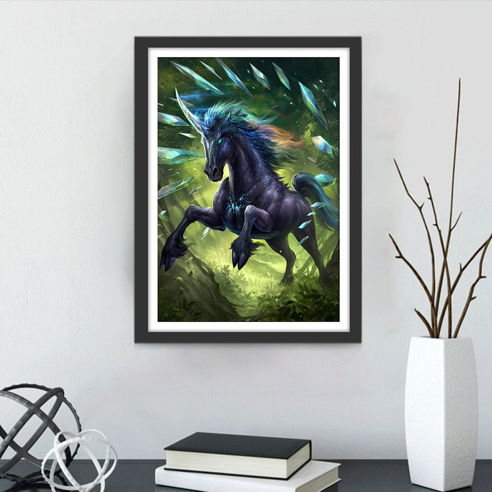 Een Donkere en Kwaadaardige Eenhoorn Diamond Painting