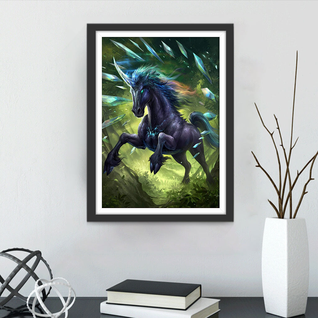 Een Donkere en Kwaadaardige Eenhoorn Diamond Painting