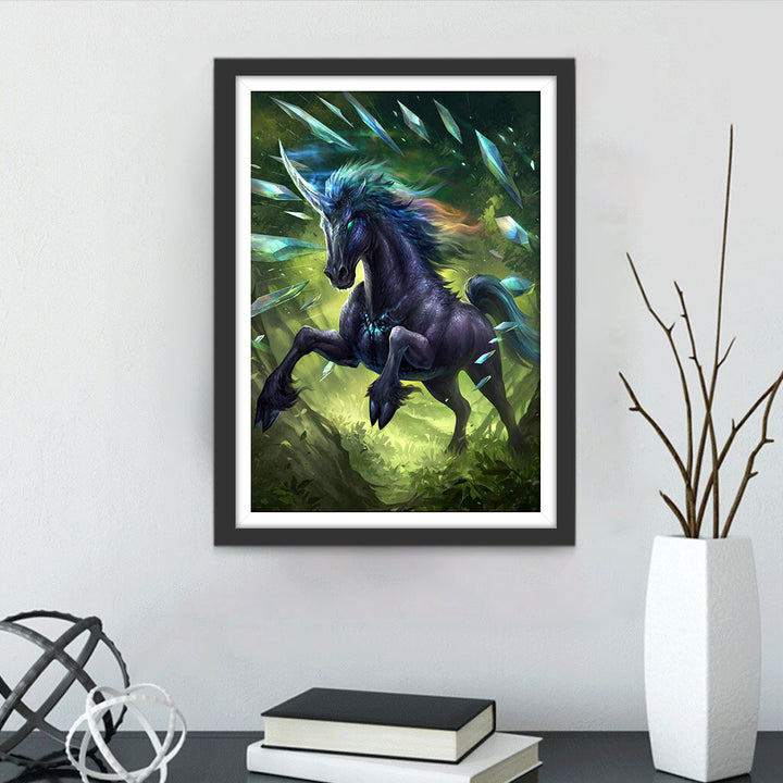 Een Donkere en Kwaadaardige Eenhoorn Diamond Painting