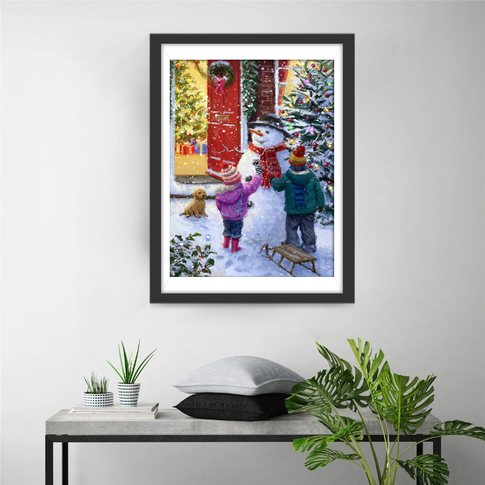 Een Dromerige Kerstwereld voor Kinderen Diamond Painting