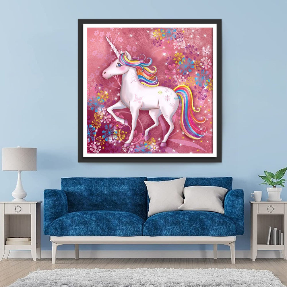 Een Eenhoorn met Regenboogkleurige Vacht Diamond Painting