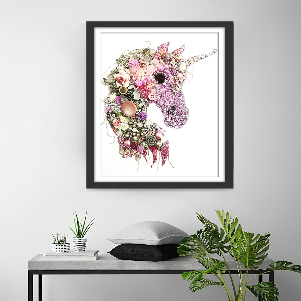 Een Eenhoorn vol Bloemen Diamond Painting