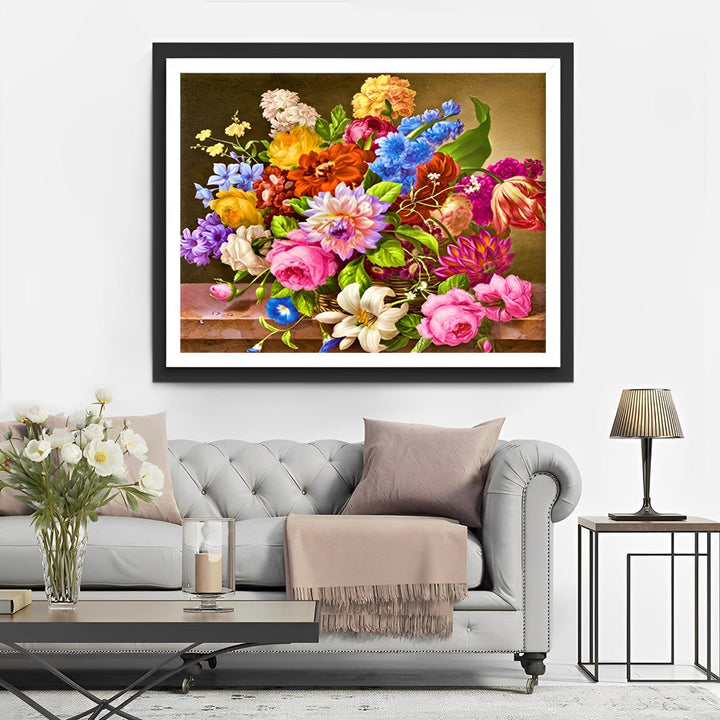 Een Feest van Kleuren en Bloemen in Een Stilleven Diamond Painting