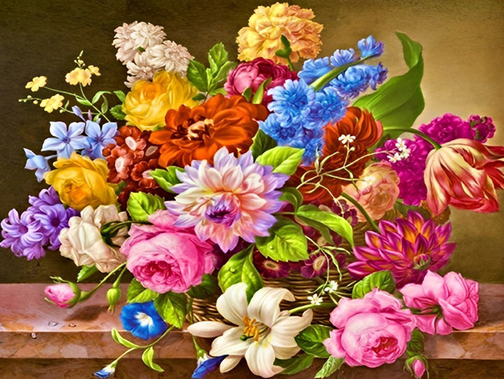Een Feest van Kleuren en Bloemen in Een Stilleven Diamond Painting