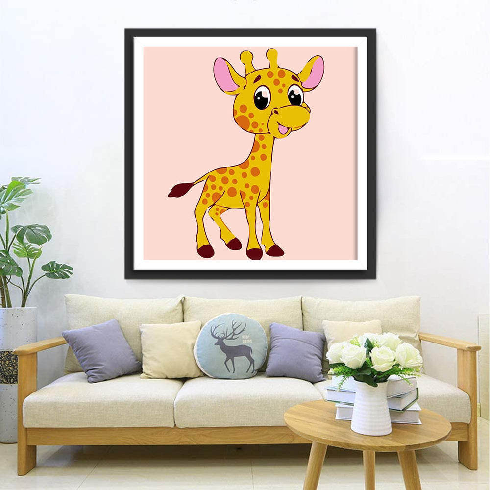 Een Giraf met Kijkersogen Diamond Painting