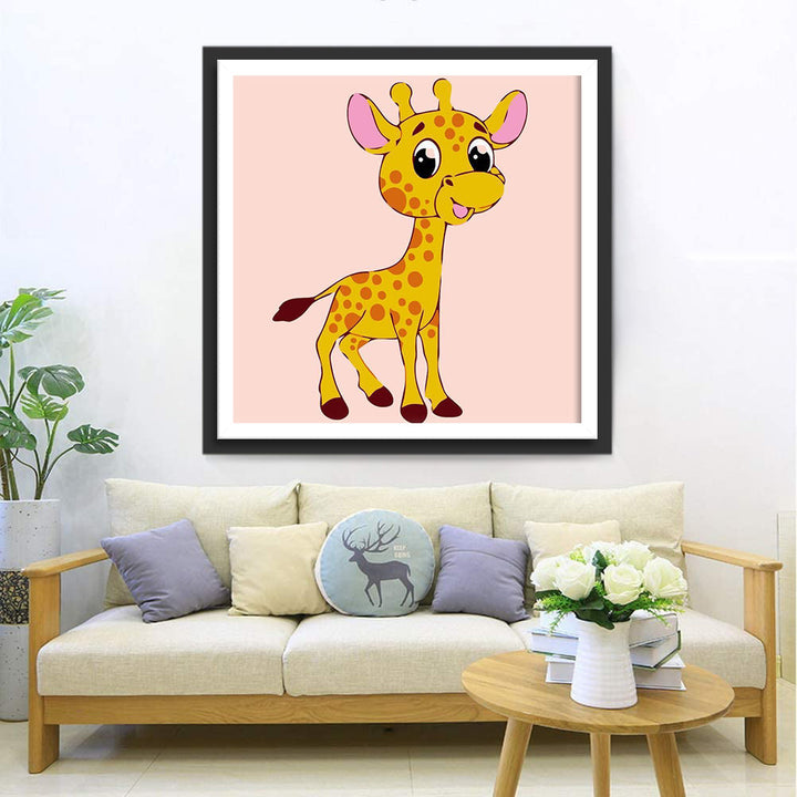 Een Giraf met Kijkersogen Diamond Painting