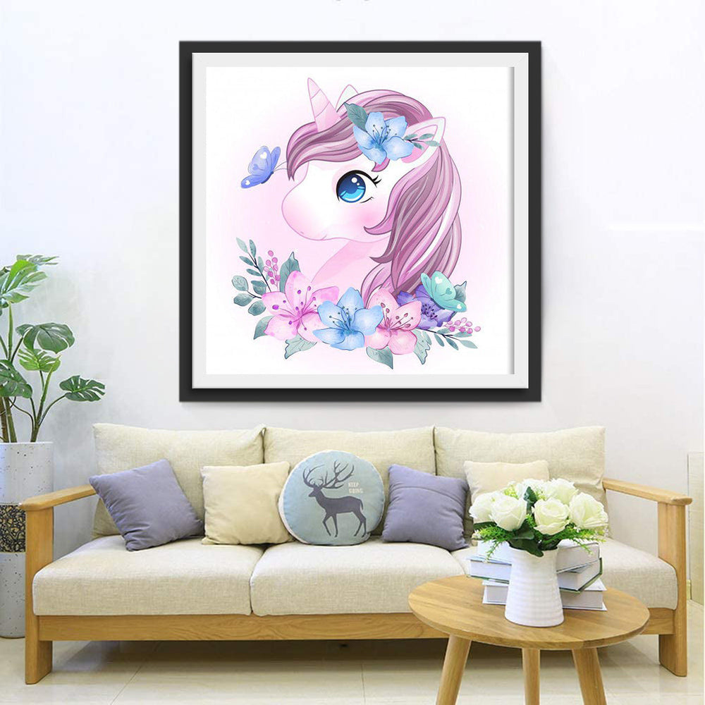 Een Glitterende Roze Eenhoorn Diamond Painting