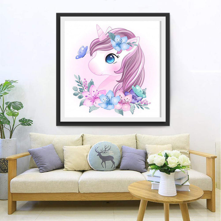 Een Glitterende Roze Eenhoorn Diamond Painting