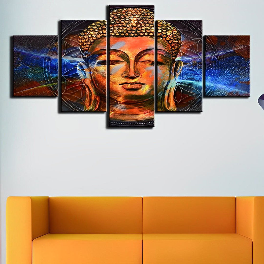 Een Gouden Boeddhabeeld 5 Platen Diamond Painting