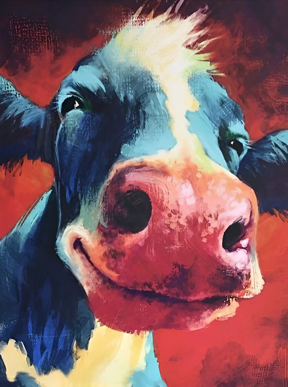 Een Grappige Koe Diamond Painting