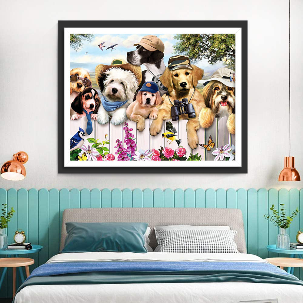Een Groep Honden Diamond Painting