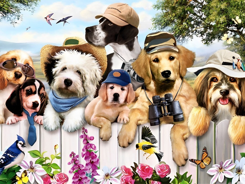 Een Groep Honden Diamond Painting