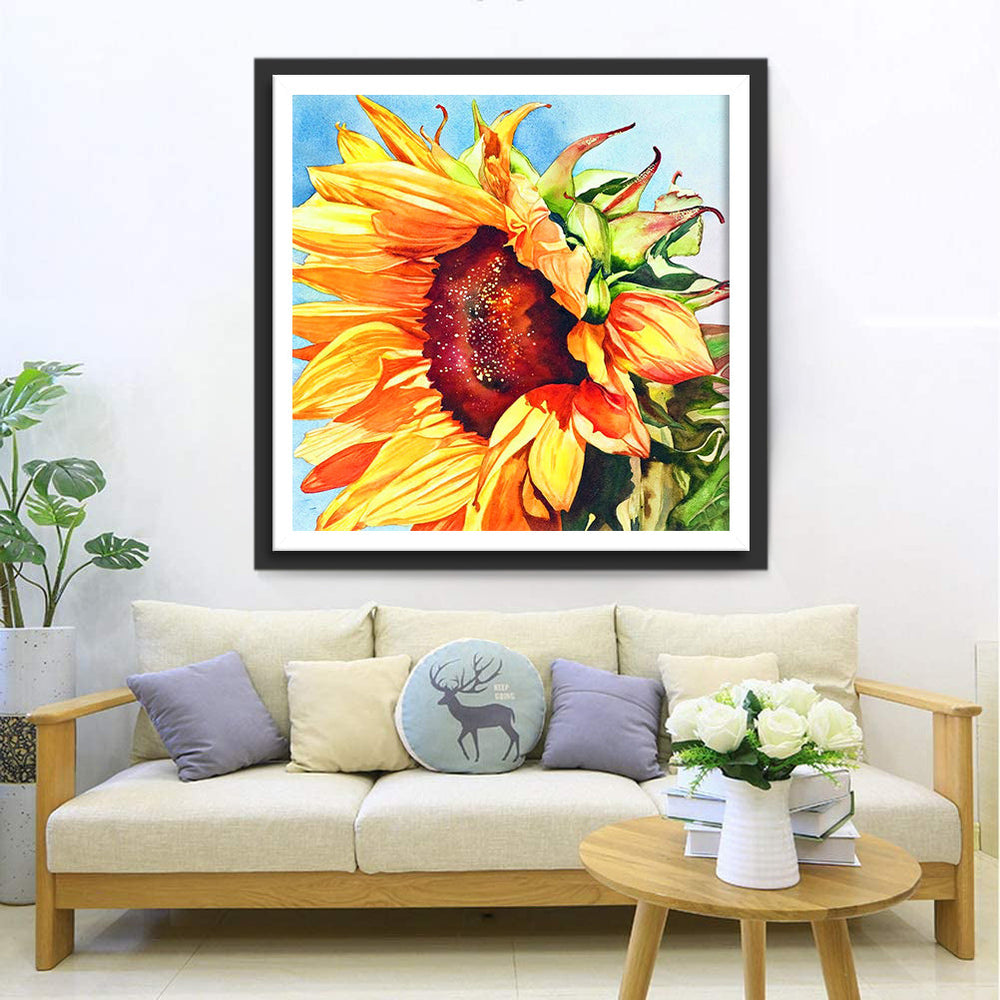 Een Grote Zonnebloem Diamond Painting