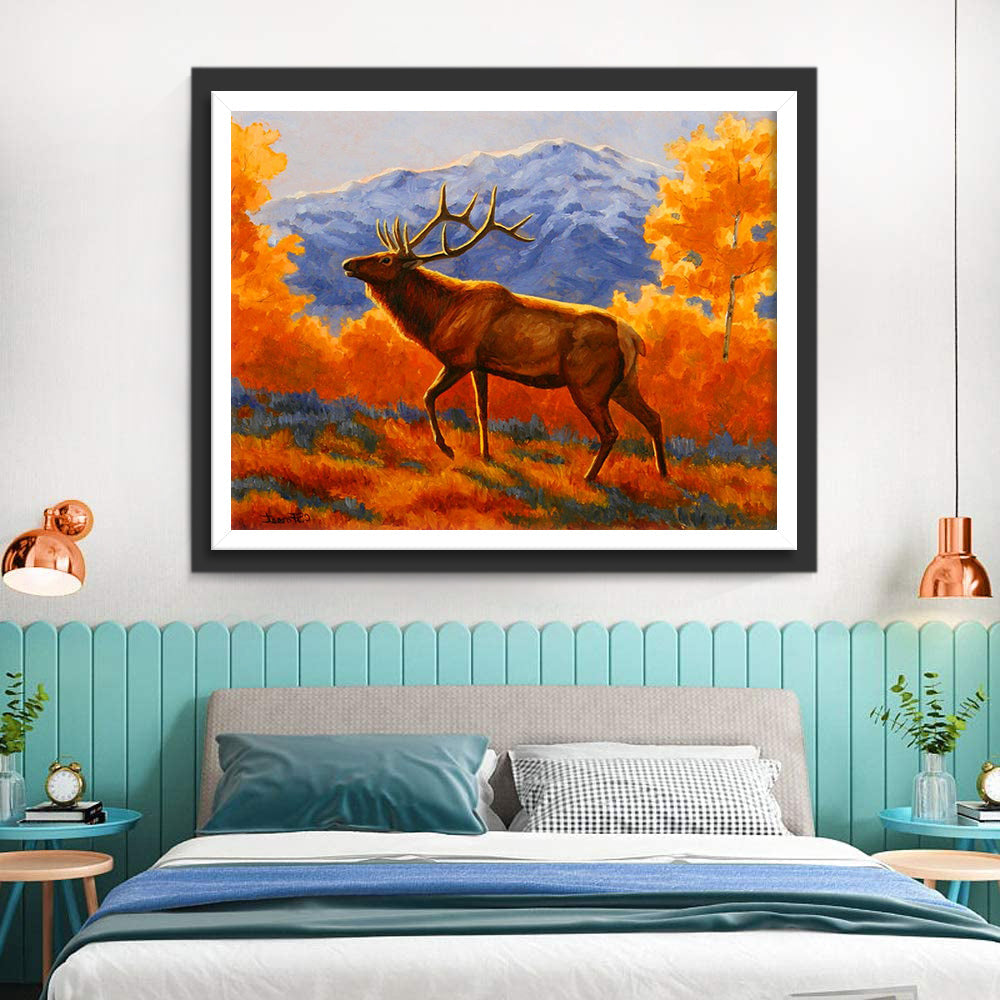 Een Hert dat omhoog Kruipt Diamond Painting