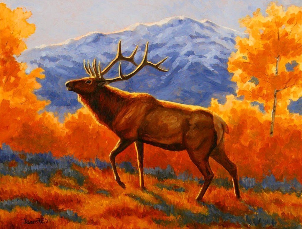 Een Hert dat omhoog Kruipt Diamond Painting
