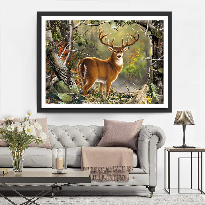 Een Hert in het Bos Diamond Painting