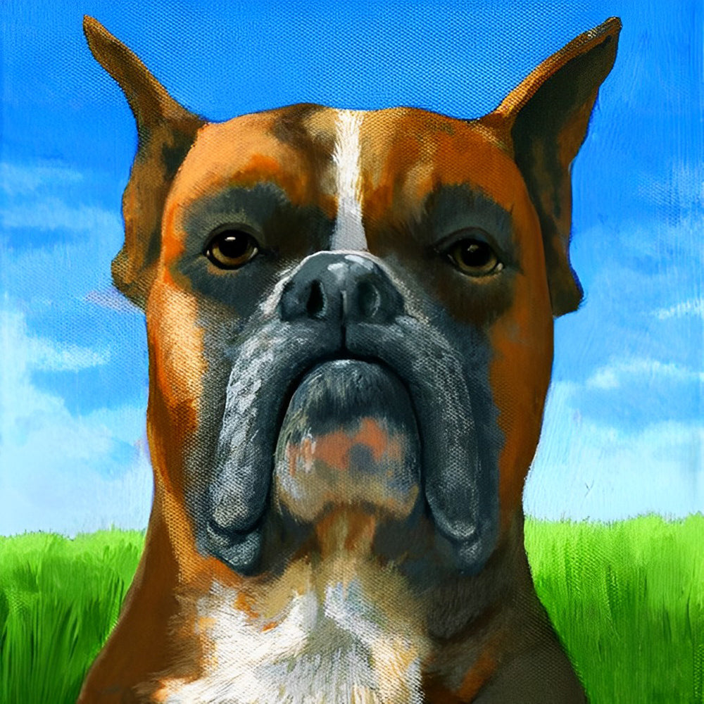 Een Hond met zijn Kop omhoog Diamond Painting