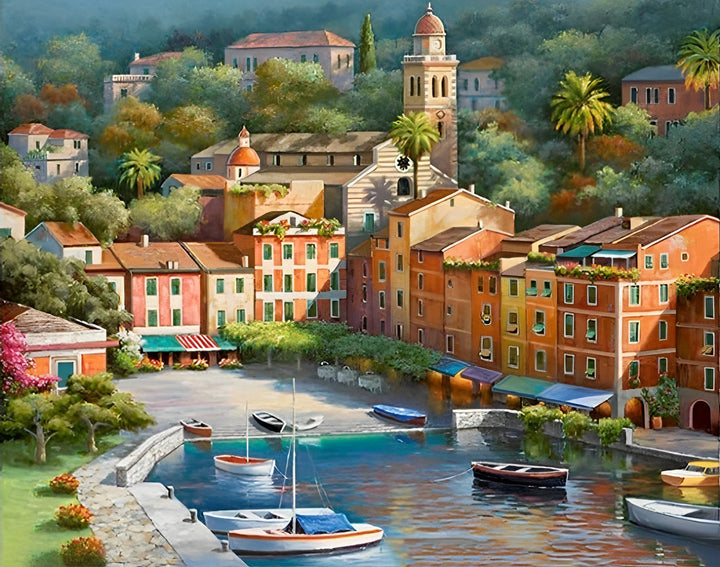 Een Kasteel en Jachten Diamond Painting