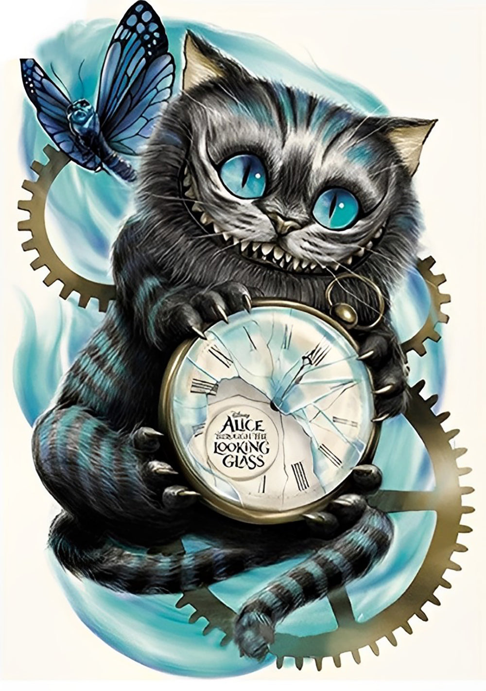 Een Kat die een Klok Vasthoudt Diamond Painting
