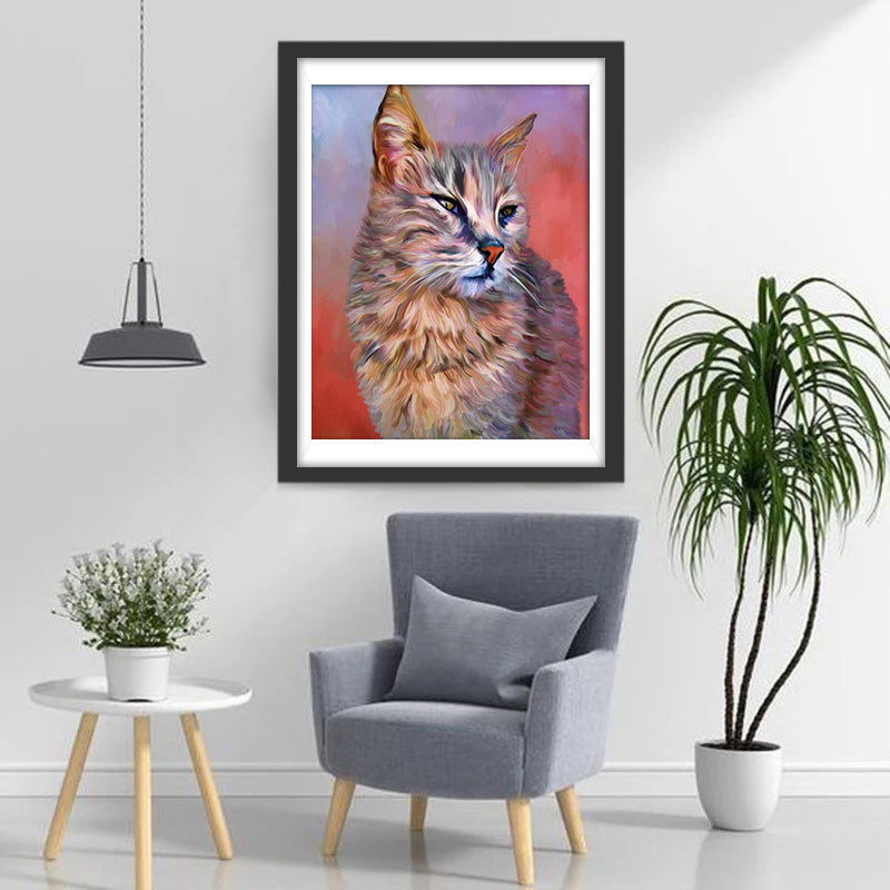 Een Kat Kijkt in de Verte Diamond Painting