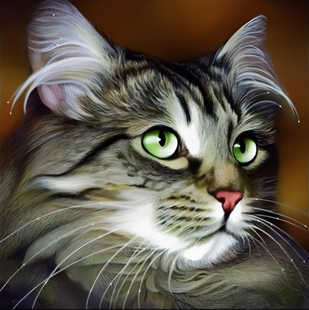 Een Kat met Groene Ogen Diamond Painting