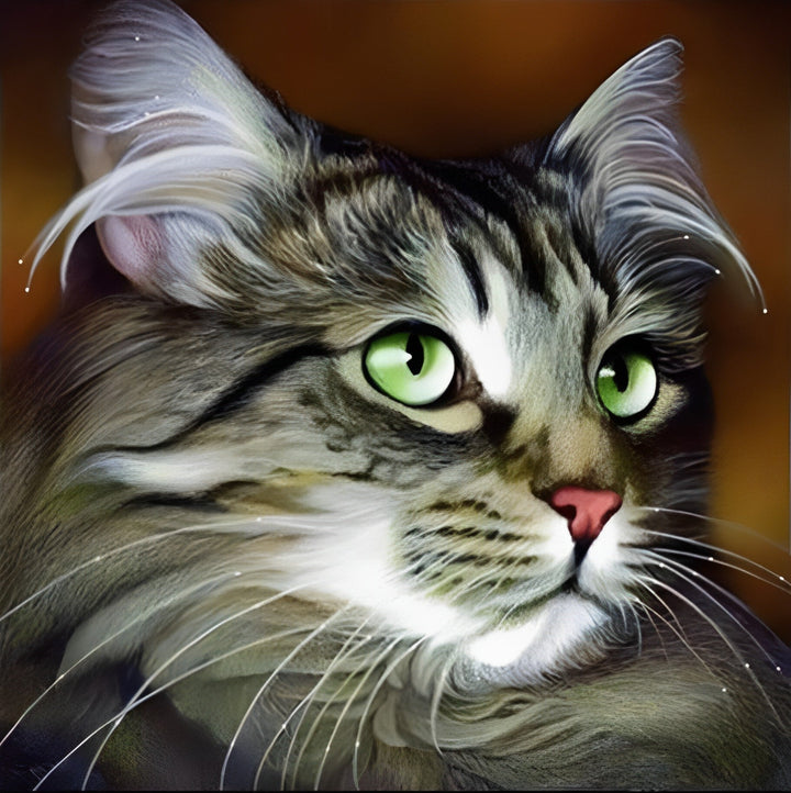 Een Kat met Groene Ogen Diamond Painting
