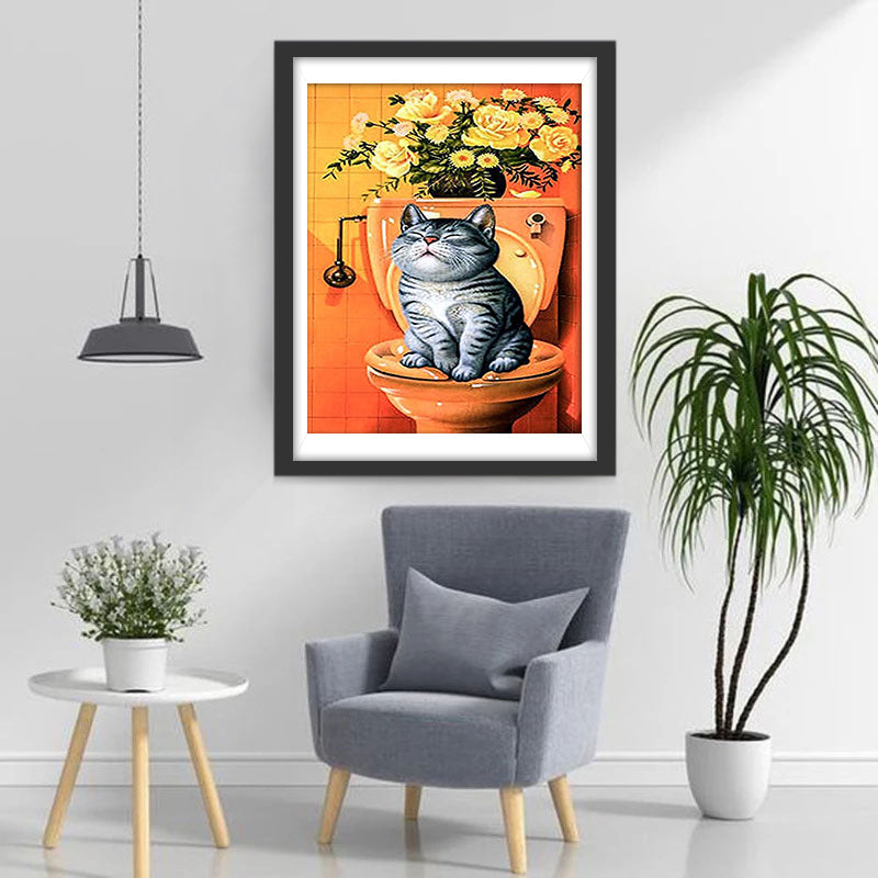 Een Kat voor een Slingeruurwerk Diamond Painting