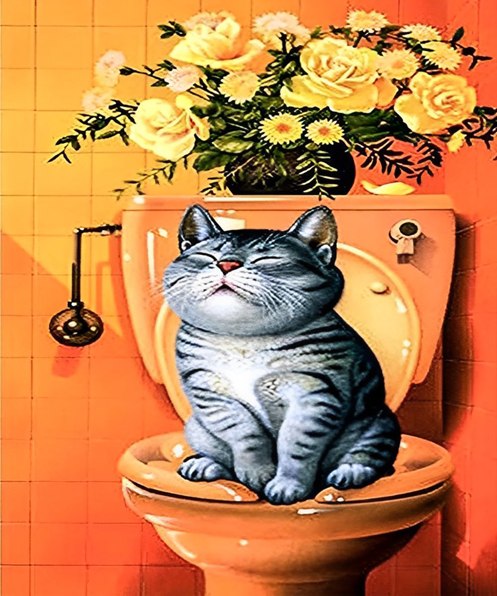 Een Kat voor een Slingeruurwerk Diamond Painting