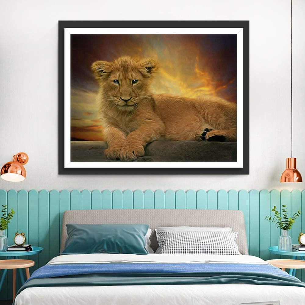 Een Kleine Leeuw Diamond Painting