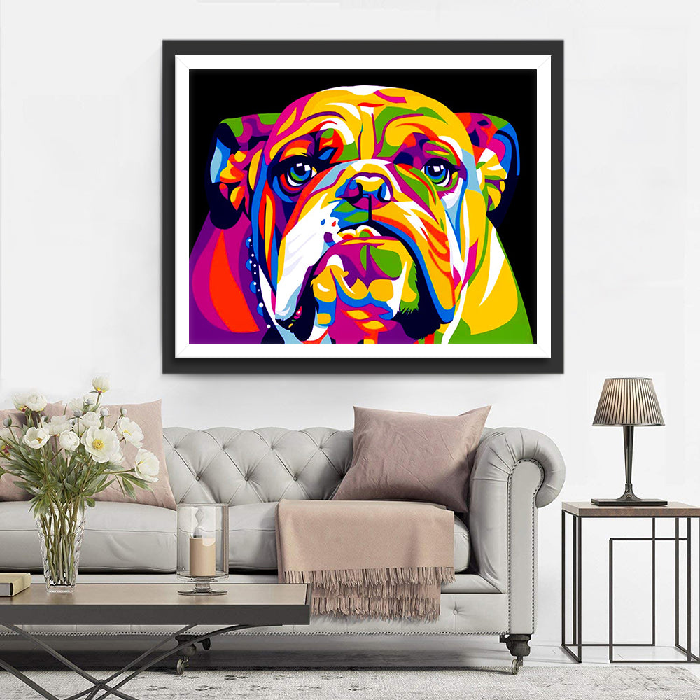 Een Kleurrijke Bulldog Diamond Painting