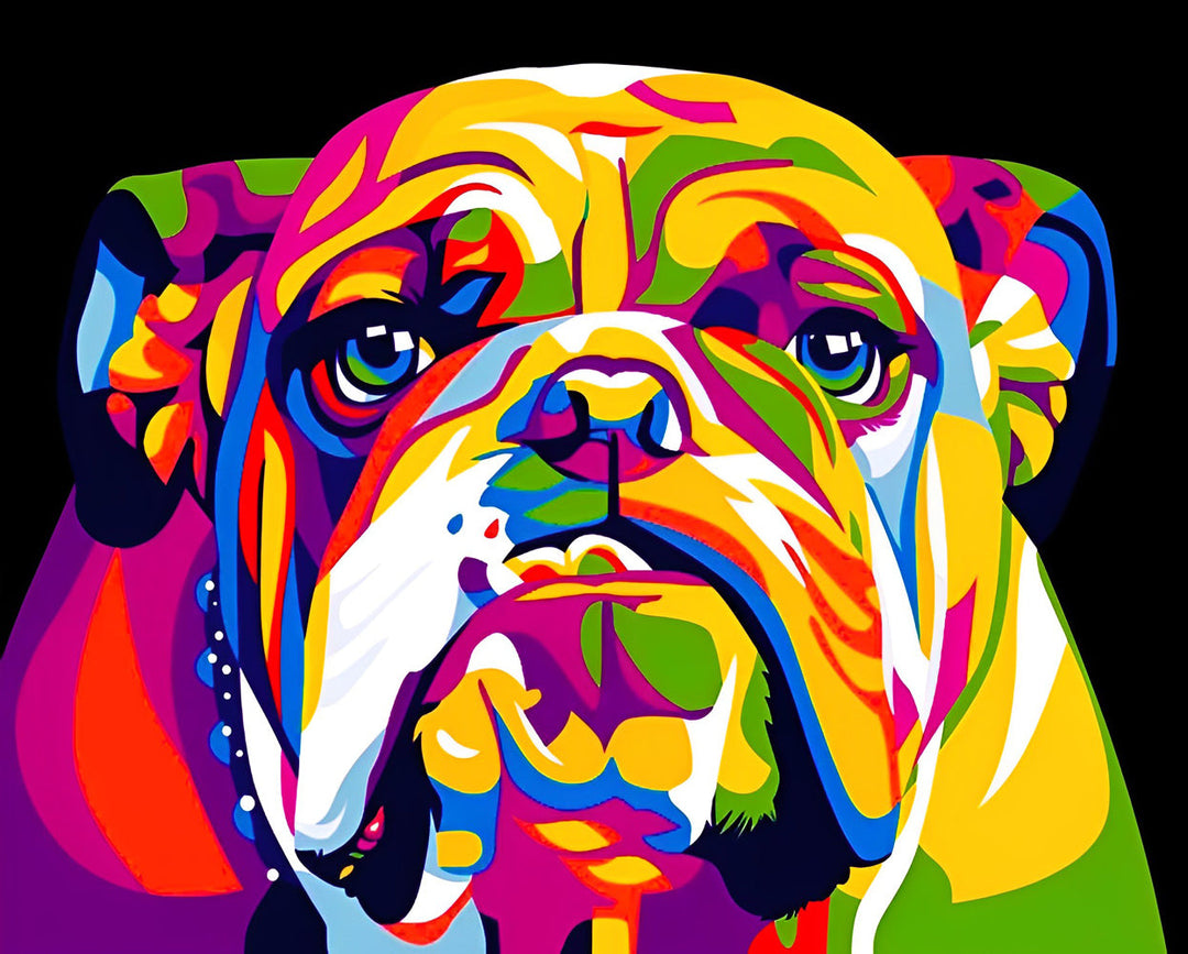 Een Kleurrijke Bulldog Diamond Painting