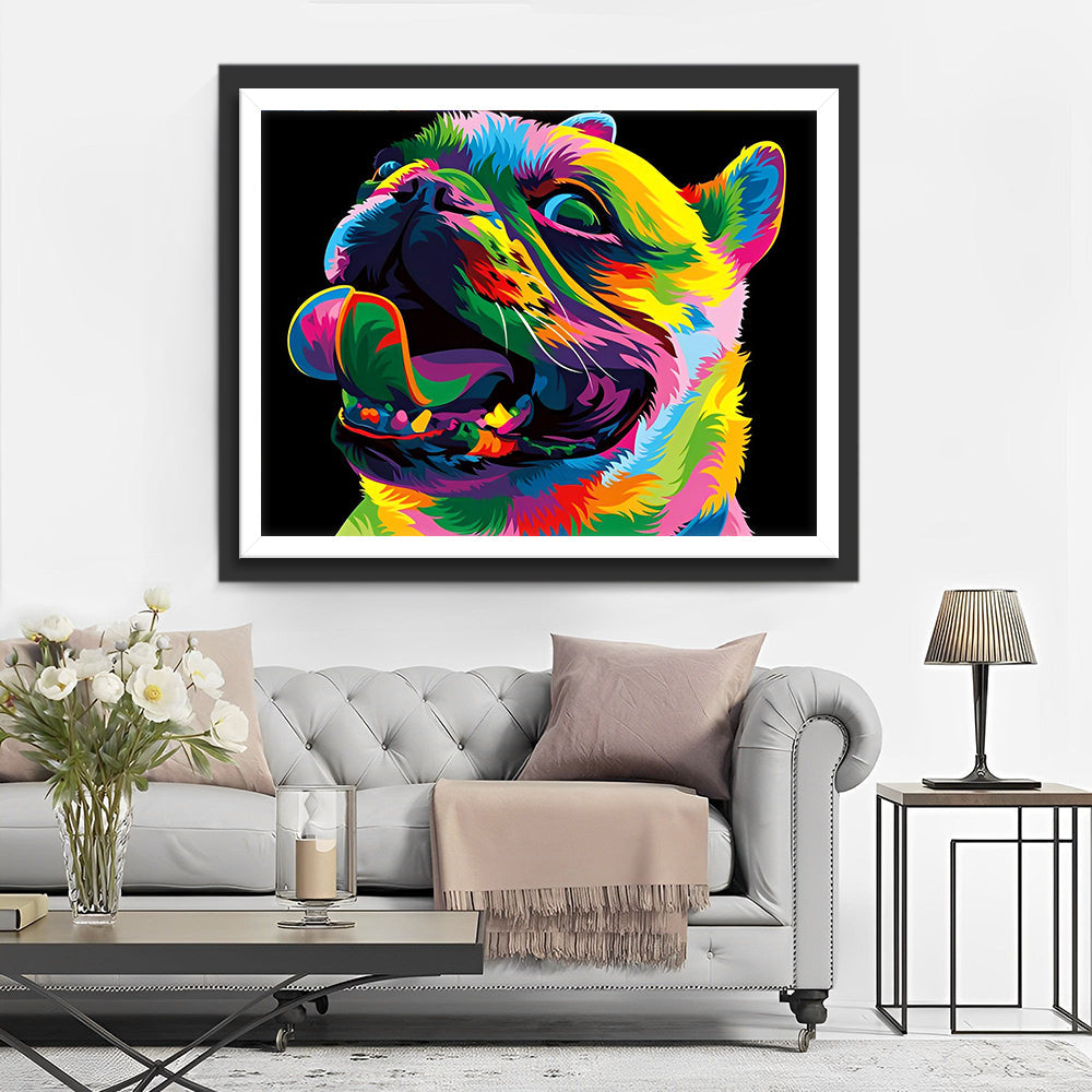 Een Kleurrijke Franse Bulldog Diamond Painting