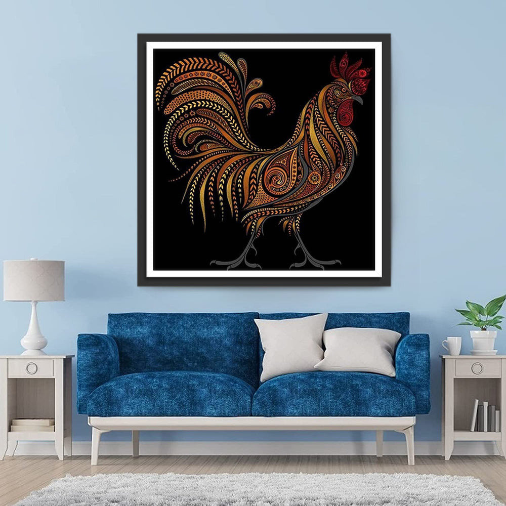 Een Kleurrijke Haan Diamond Painting