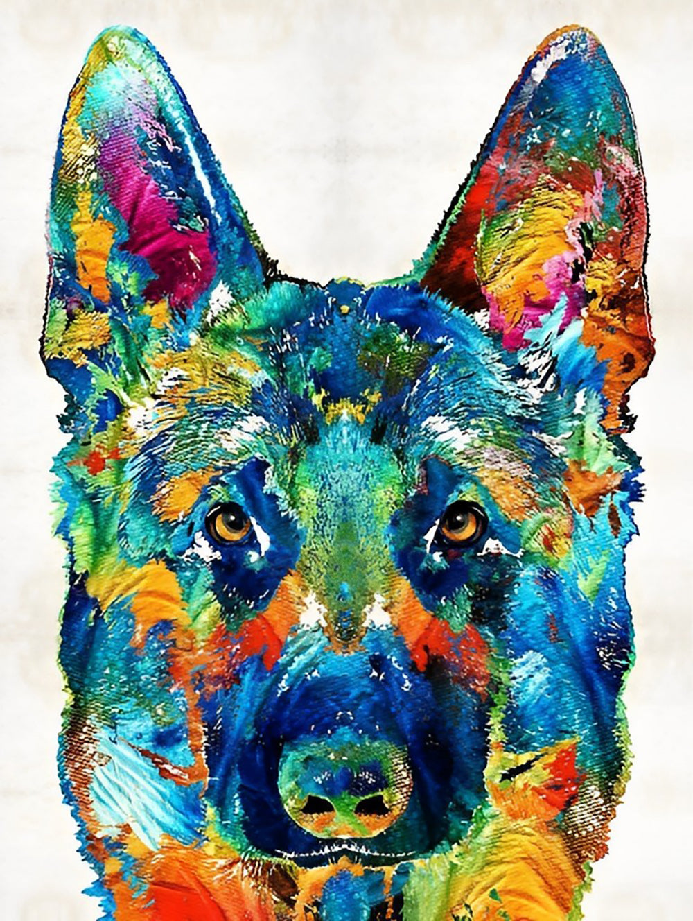 Een Kleurrijke Hondenkop Diamond Painting