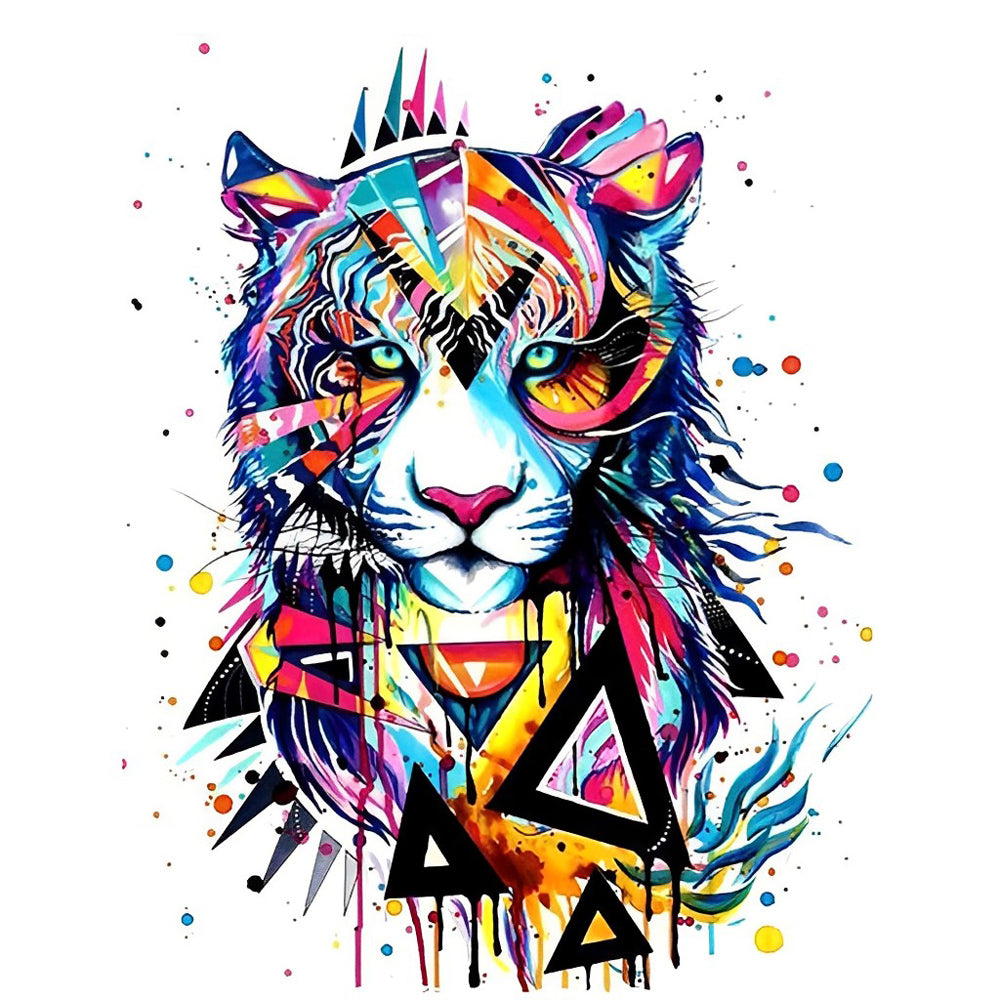 Een Kleurrijke Tijger en Afbeeldingen Diamond Painting