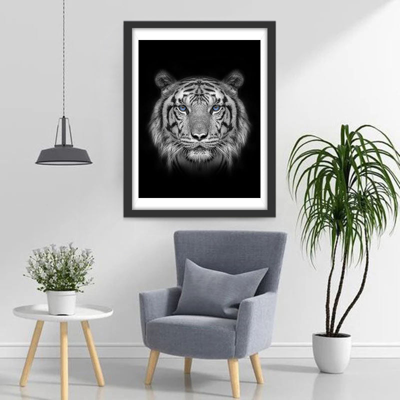 Een Knappe Tijger met Blauwe Ogen Diamond Painting