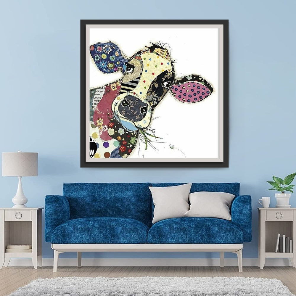 Een Koe Bedekt met Patronen Diamond Painting