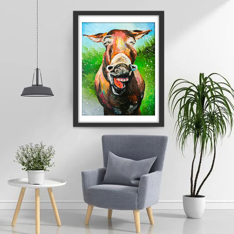 Een Lachende Koe in het Gras Diamond Painting
