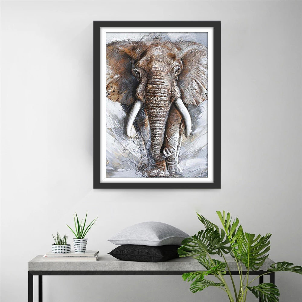 Een Langzaam Bewegende Olifant Diamond Painting
